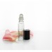 SET-Roll-on bottle, 5 ml, transparent, glass with black cap and ball